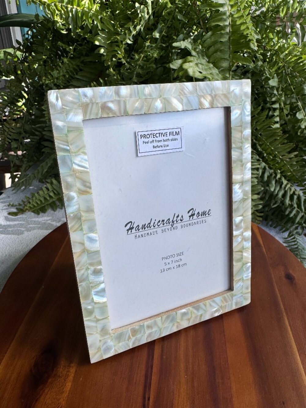 Handicrafts Home 5x7 Mother of Pearl Photo Frame, Handmade Iridescent Shell
